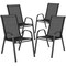 Flash Furniture 7PC Patio Set-55" Glass Table, 6 Black Chairs TLH-089REC-303CBK6-GG - alternate 5